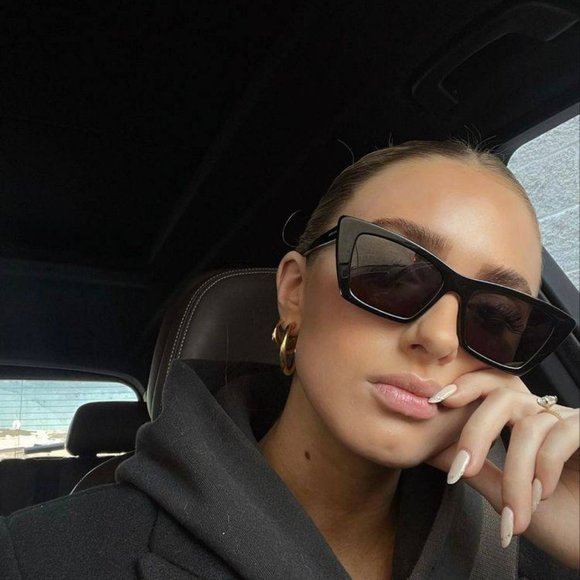 NEW Saint Laurent SL276 MICA 001 Black Gray Cat Eye Women Sunglasses - Picture 10 of 12